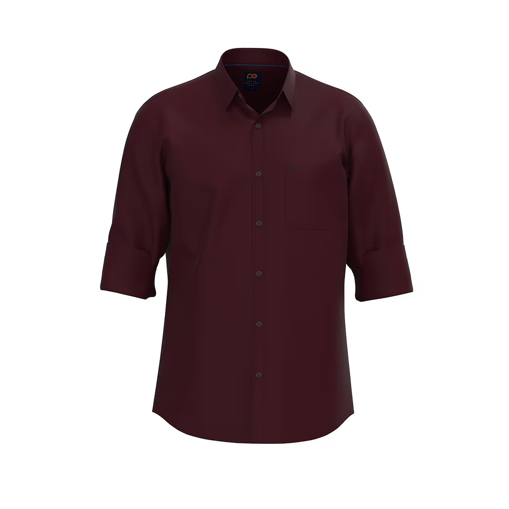 PETER ENGLAND PRINT FULLSHIRT(Maroon)
