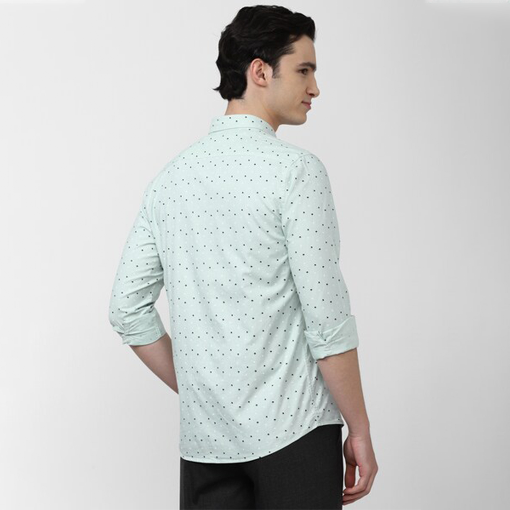 PETER ENGLAND PRINT FULLSHIRT(Green)