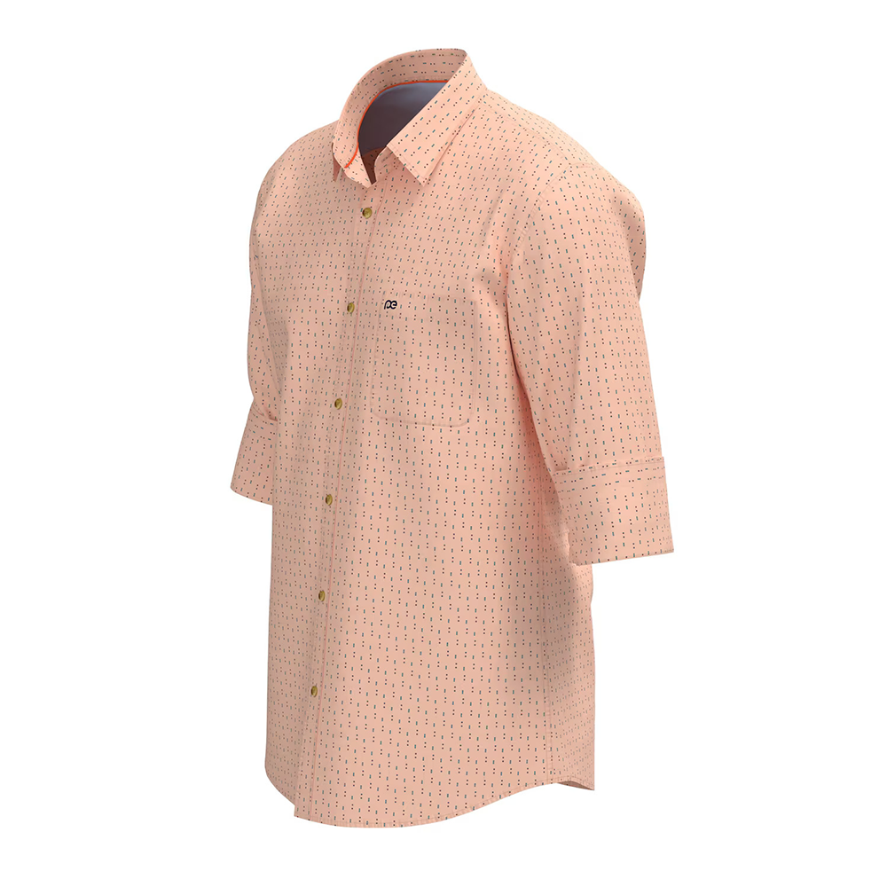 PETER ENGLAND PRINT FULLSHIRT(Peach)