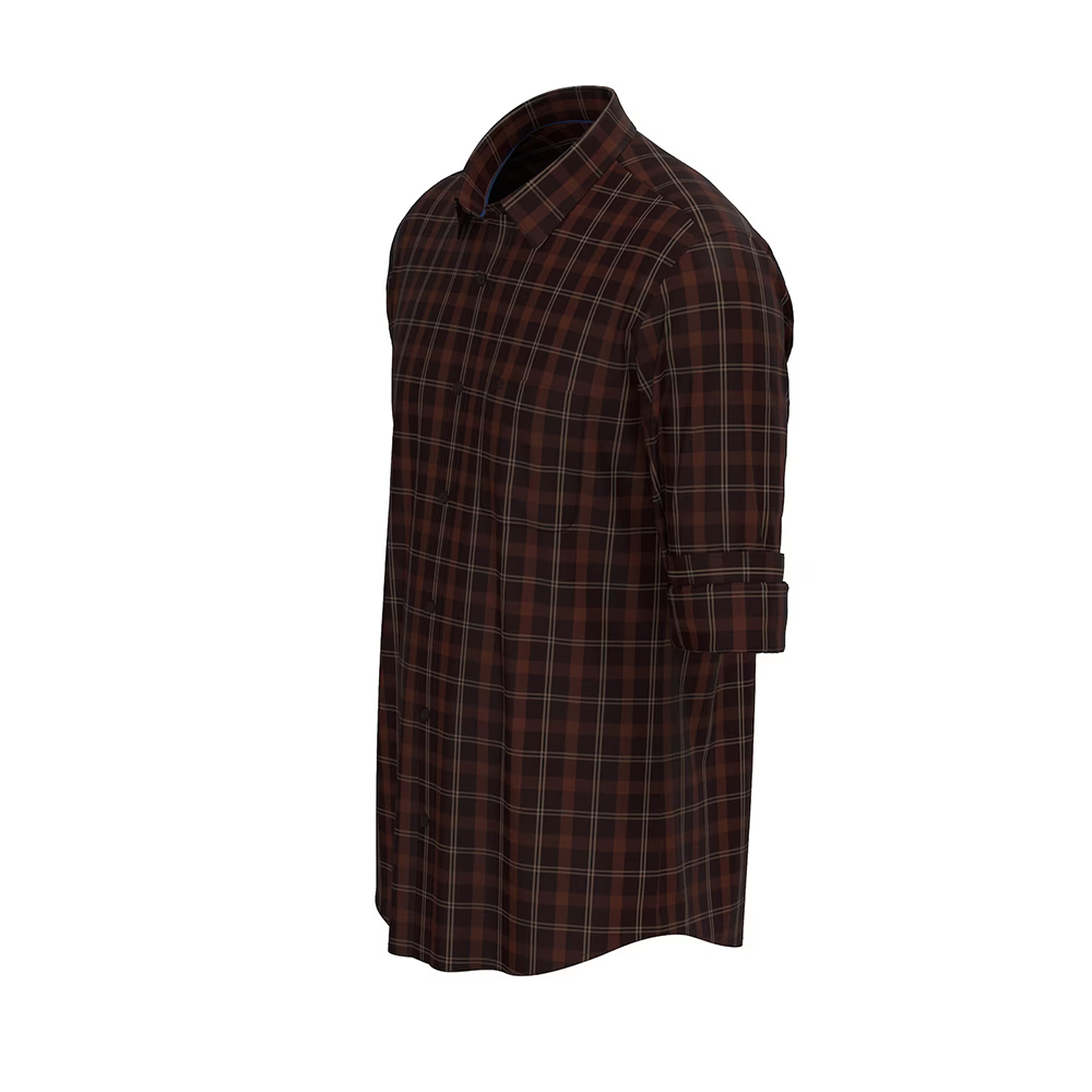 PETER ENGLAND PRINT FULLSHIRT(Brown)