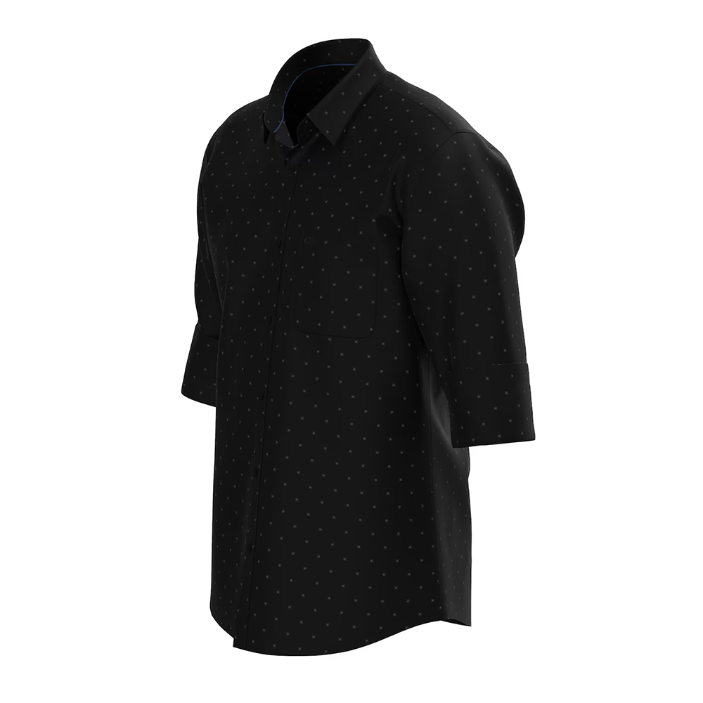 PETER ENGLAND PRINT FULLSHIRT(Black)