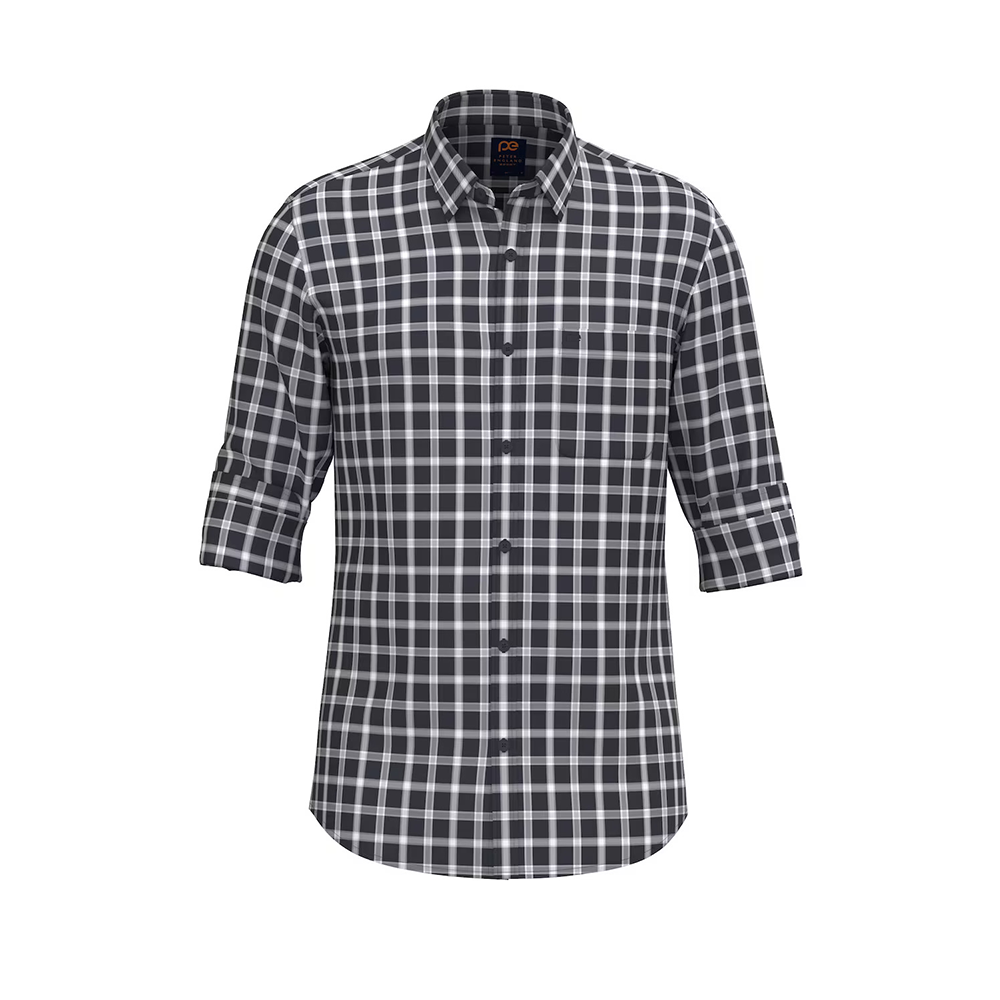 PETER ENGLAND PRINT FULLSHIRT(Charcoal)