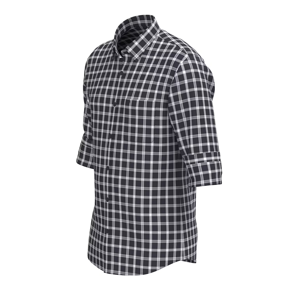 PETER ENGLAND PRINT FULLSHIRT(Charcoal)