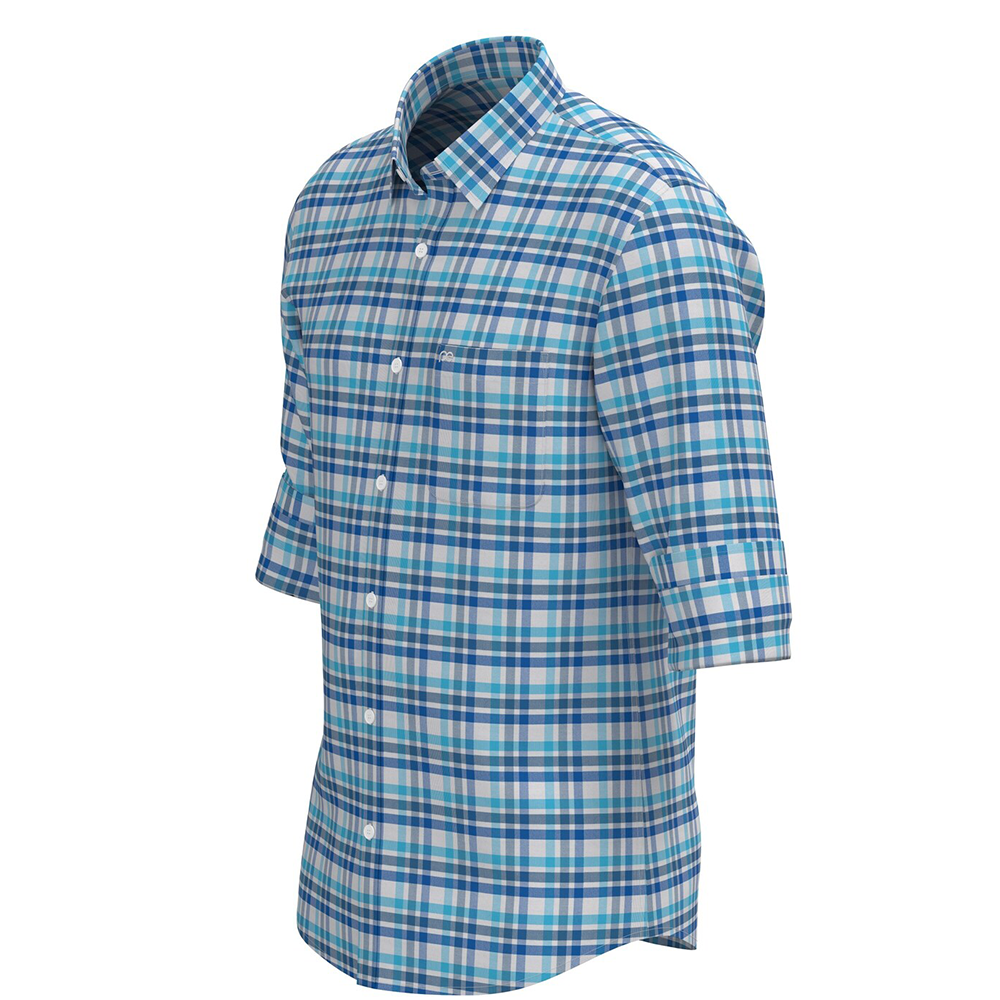 PETER ENGLAND PRINT FULLSHIRT(Medium Blue)