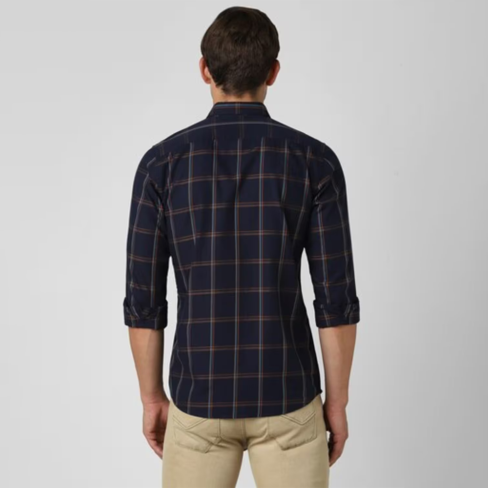 PETER ENGLAND PRINT FULLSHIRT(Black)