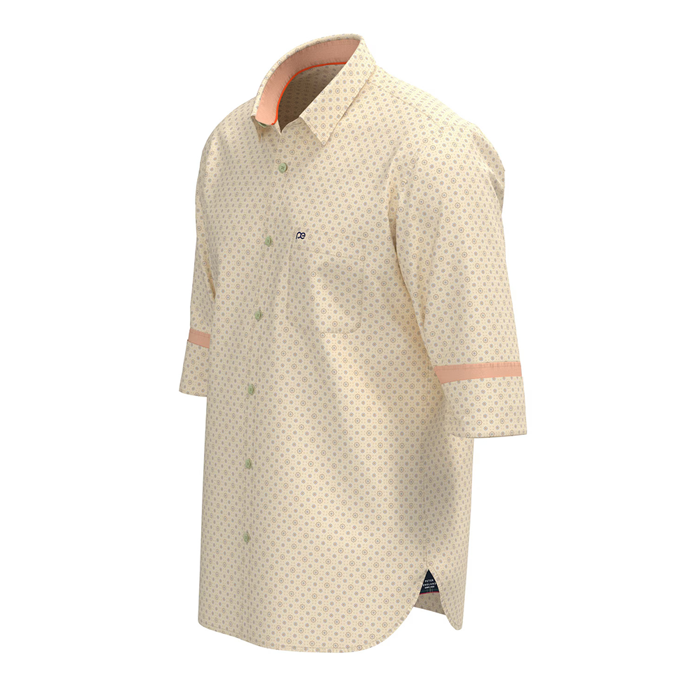 PETER ENGLAND PRINT FULLSHIRT(Nude)
