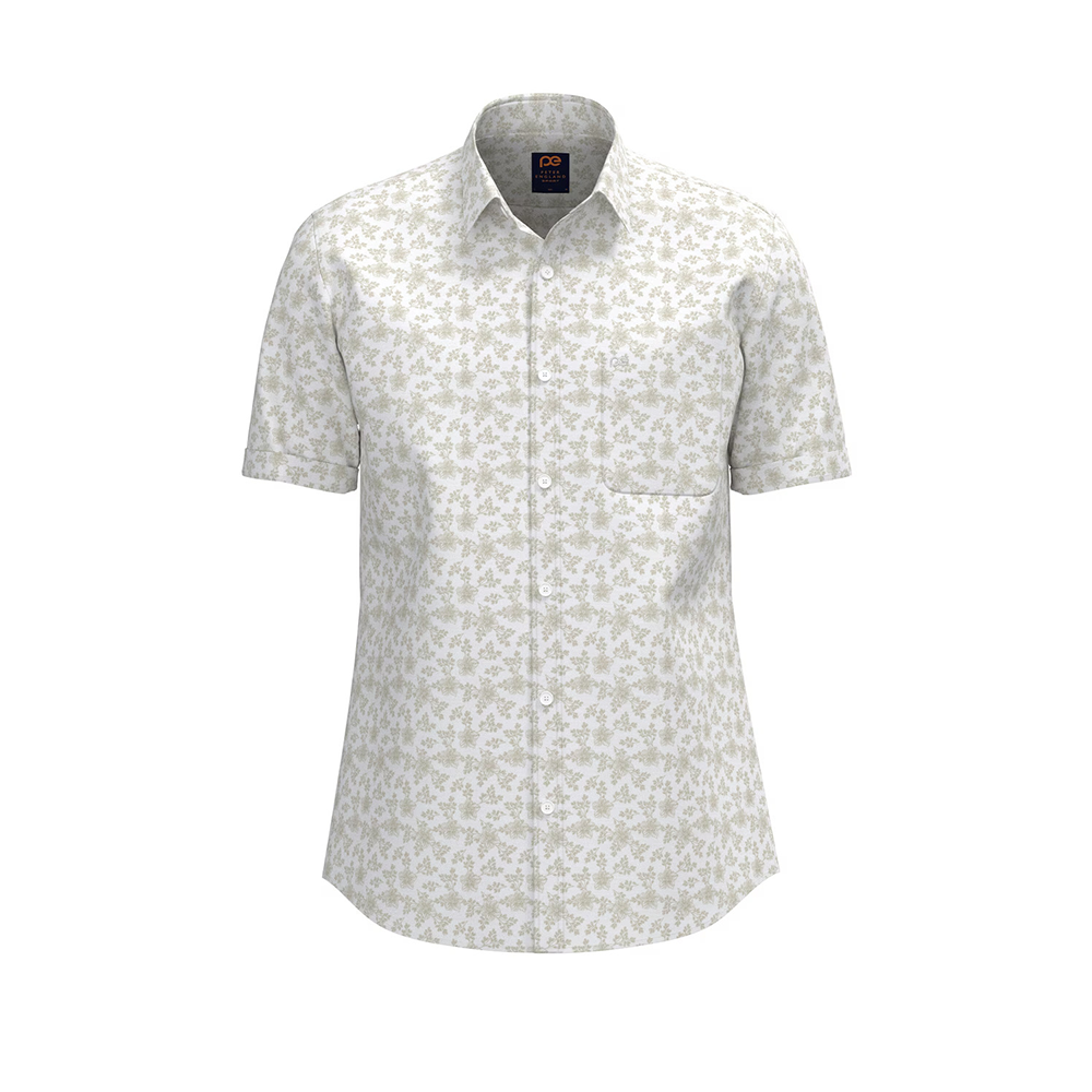 PETER ENGLAND PRINTED SHIRT(White)
