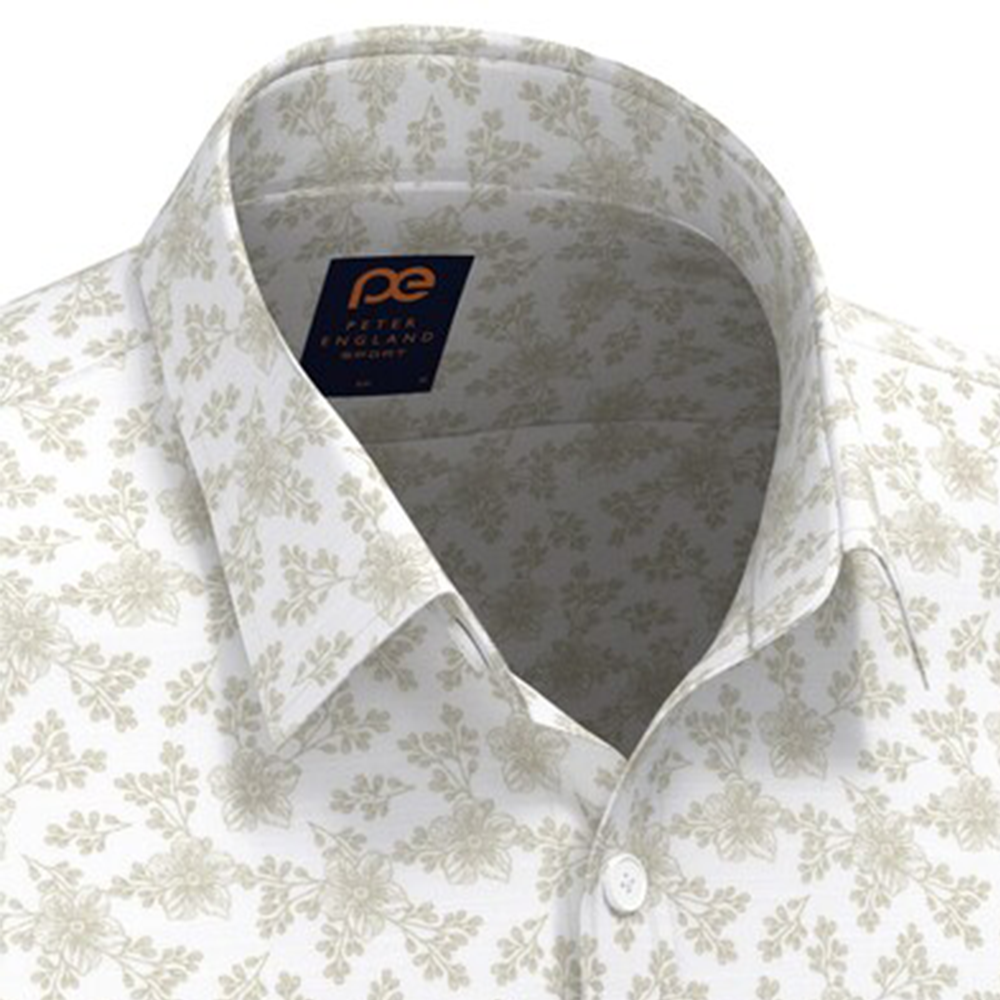 PETER ENGLAND PRINTED SHIRT(White)