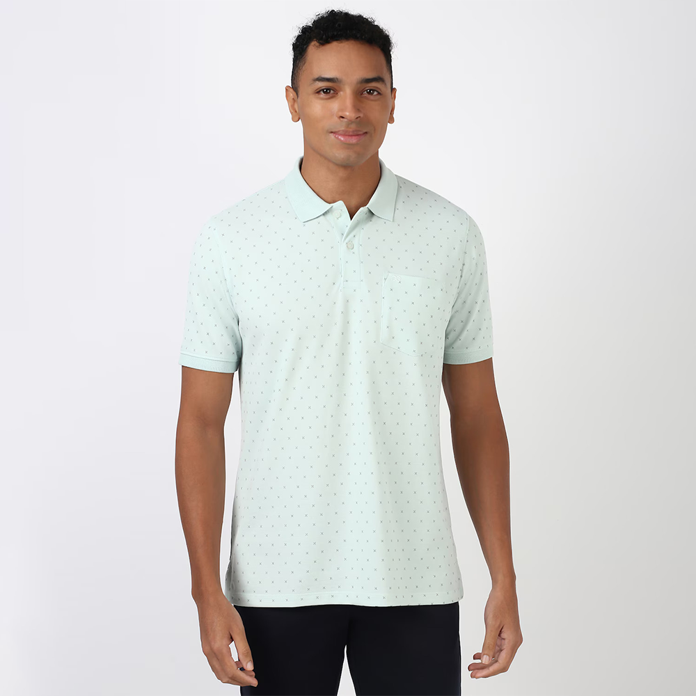 PETER ENGLAND PREINTED T-SHIRT(Aqua)