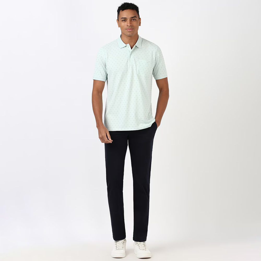 PETER ENGLAND PREINTED T-SHIRT(Aqua)