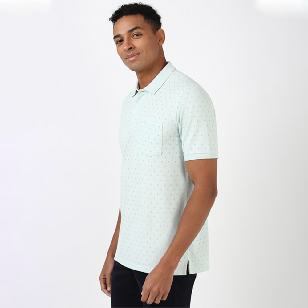 PETER ENGLAND PREINTED T-SHIRT(Aqua)