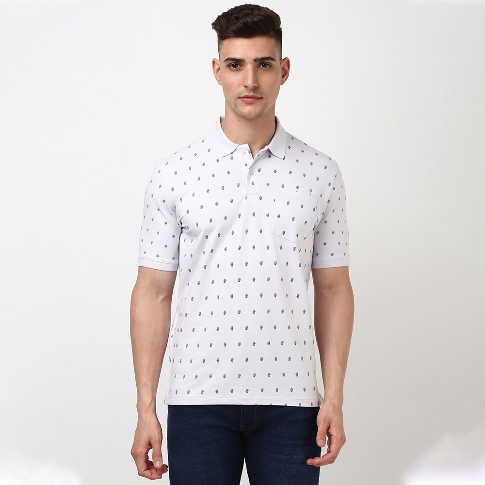 PETER ENGLAND PREINTED T-SHIRT( Medium Blue)
