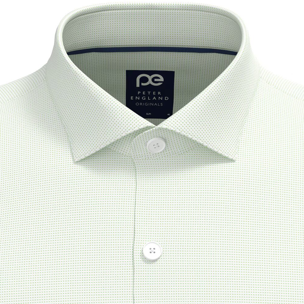 PETER ENGLAND PREINTED SHIRT( Light Green)