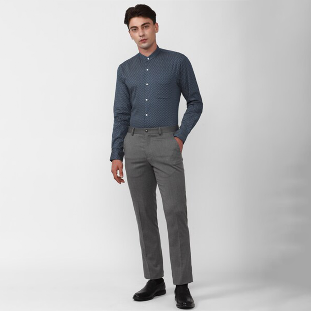 PETER ENGLAND PREINTED SHIRT( Medium Blue)