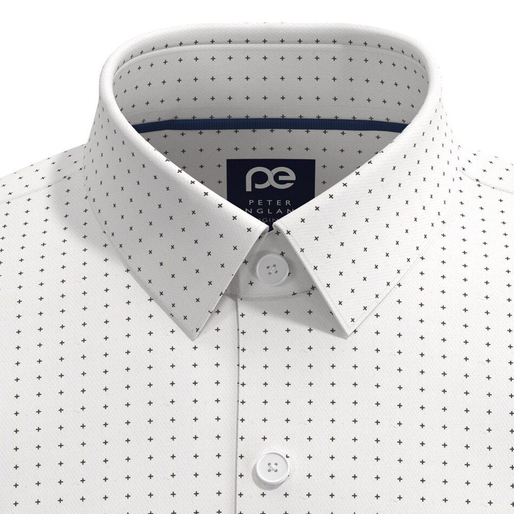 PETER ENGLAND PREINTED SHIRT( White)