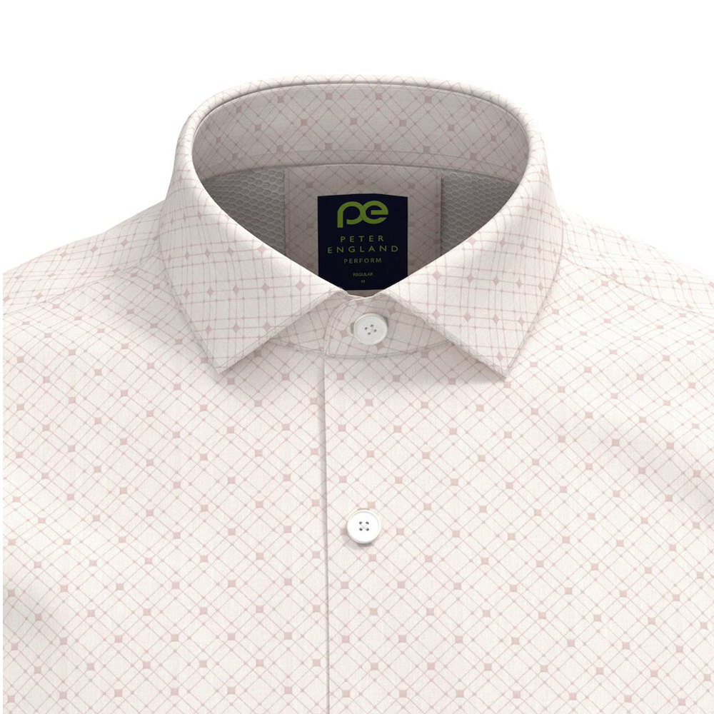 PETER ENGLAND PRINTED FULLSHIRT( White)