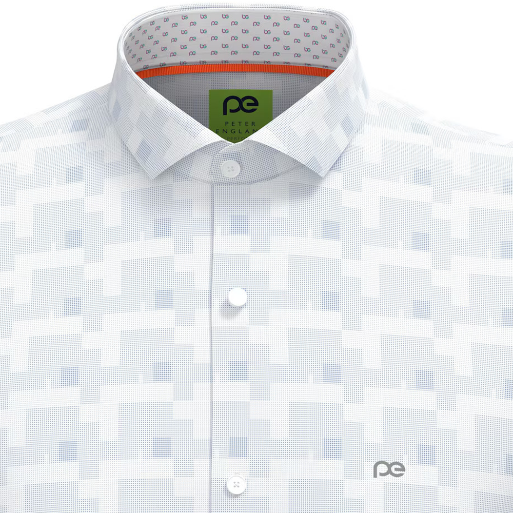 PETER ENGLAND PRINTED FULLSHIRT( Light Blue)