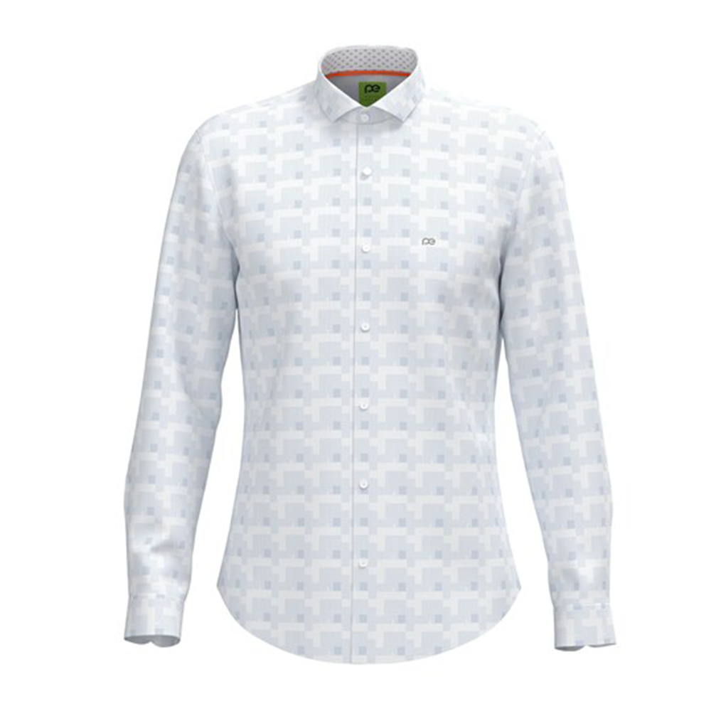 PETER ENGLAND PRINTED FULLSHIRT( Light Blue)