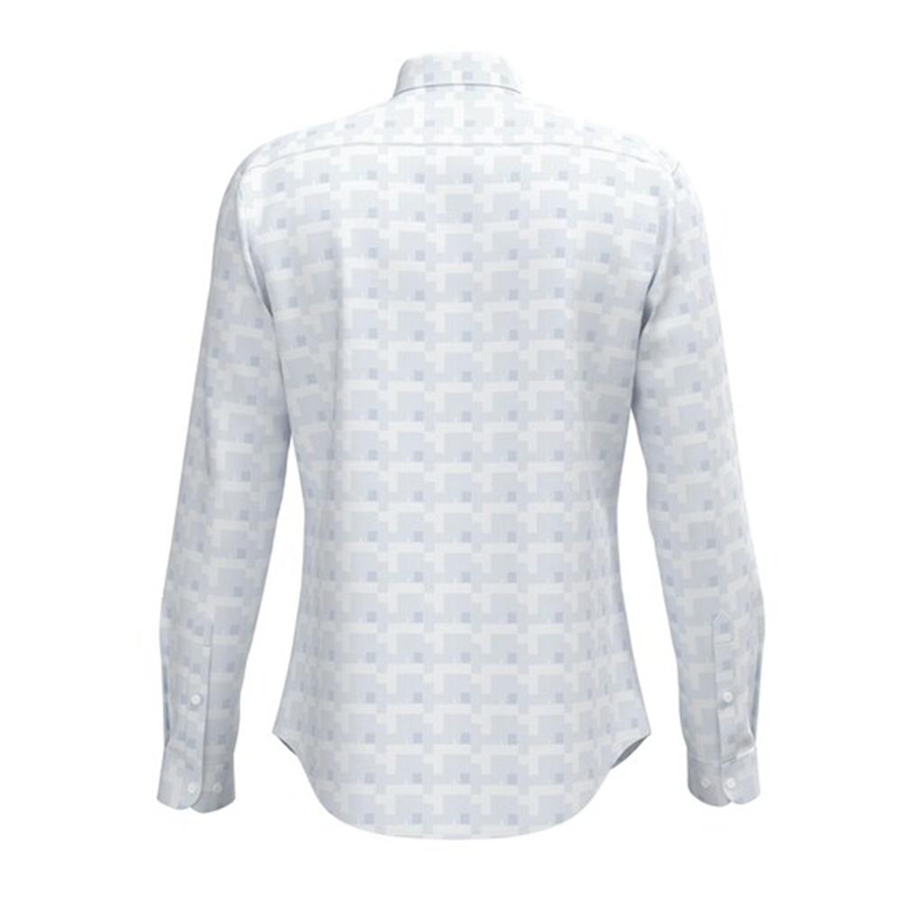 PETER ENGLAND PRINTED FULLSHIRT( Light Blue)