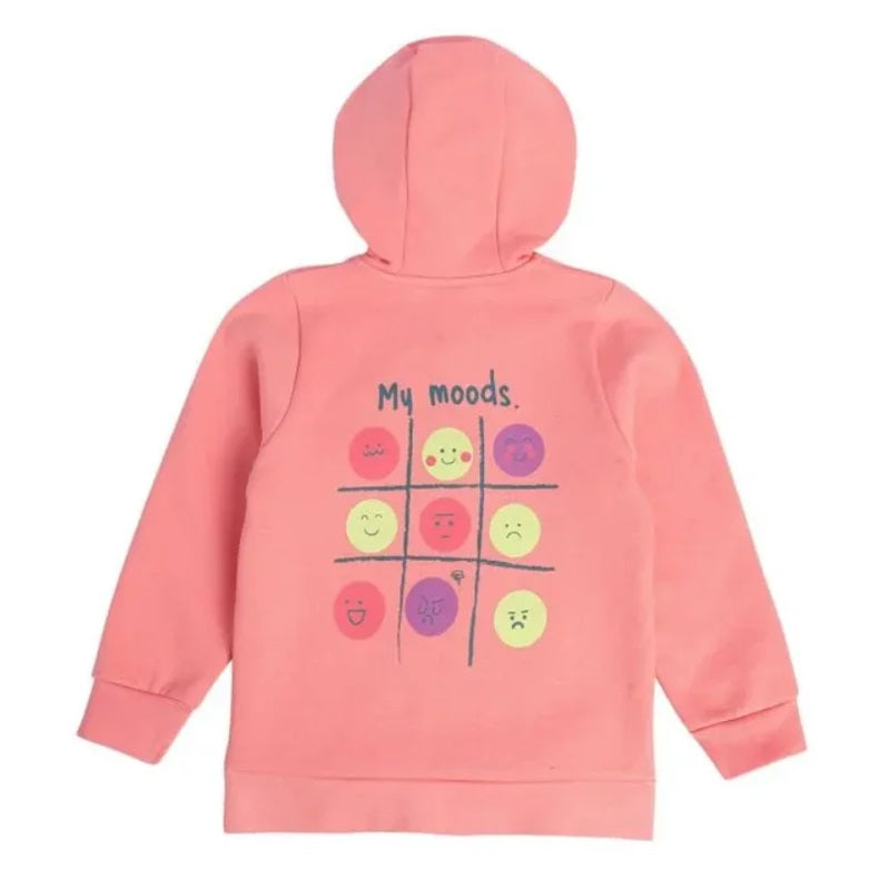 MINI KLUB Kids Pink Solid Full Sleeves Hoodie Jacket