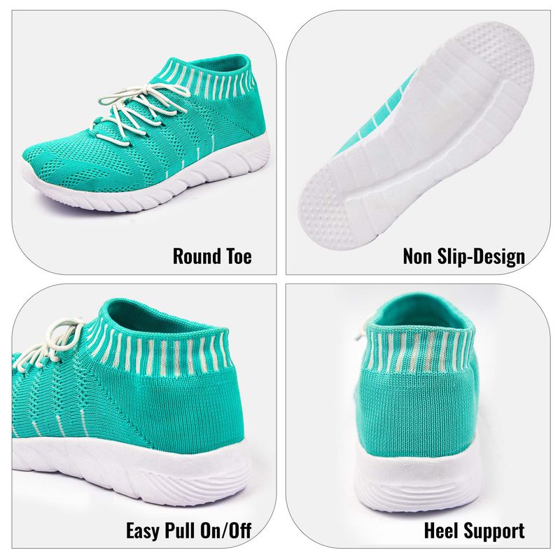 Women's Lightweight Athleisure Knitted Active Wear Slip-On Sneaker Shoes for Sports, Athletics and Walking_Sea Green
