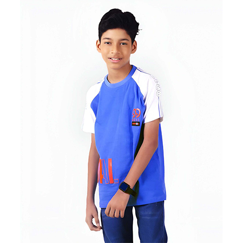 Babies,Toddlers,and Boys'Printed Short Sleeve Crewneck Cotton Soft Tee Shirts_Blue