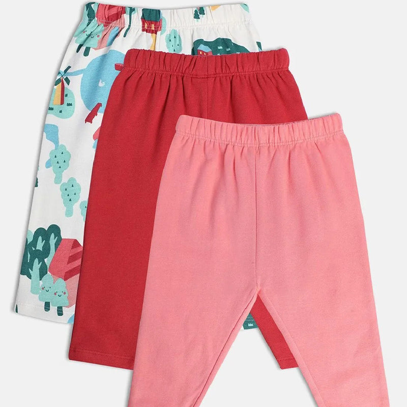 MINI KLUB Multi Color Girls Legging (PACK OF 3)