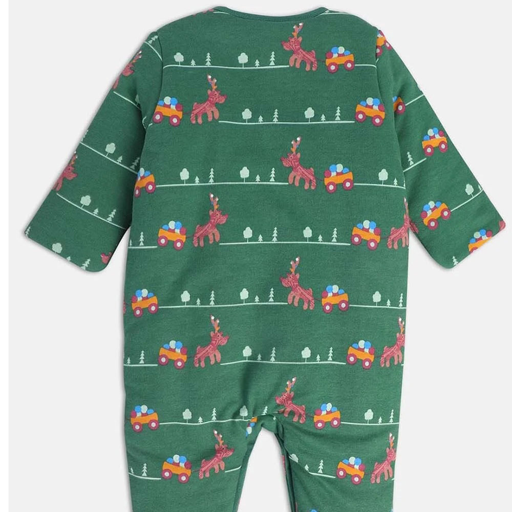 MINI KLUB Green Print Casual Boys Regular Fit Sleepsuit