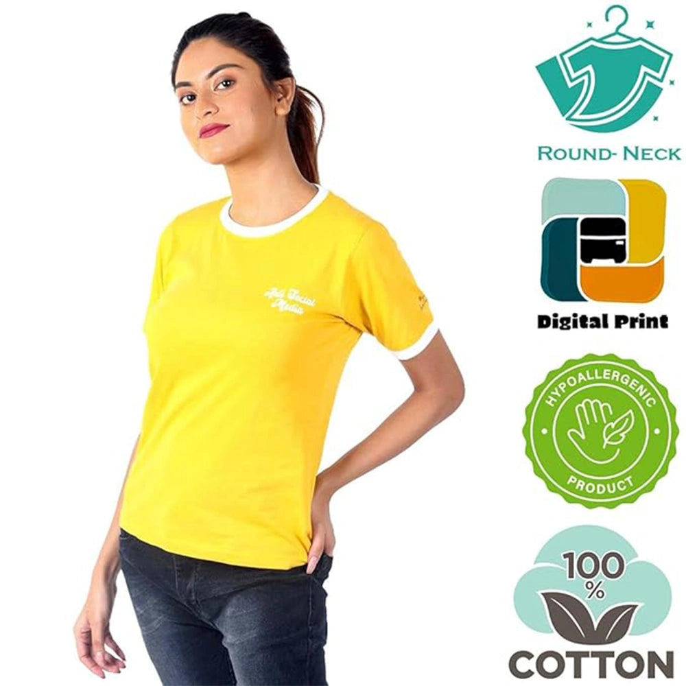 Women Half Sleeve Cropped T-Shirts Drop Shoulder Round Neck Crop Tops Casual Summer Solid Color Basic Tees_Yellow