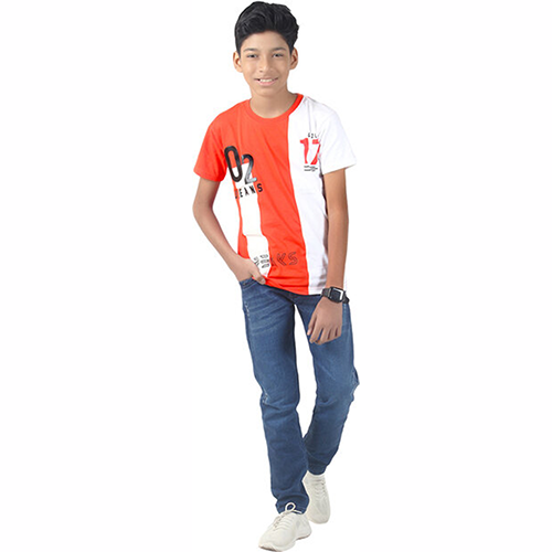 Babies Toddlers and Boys'Printed Short Sleeve Crewneck Cotton Soft Tee Shirts_Carrot