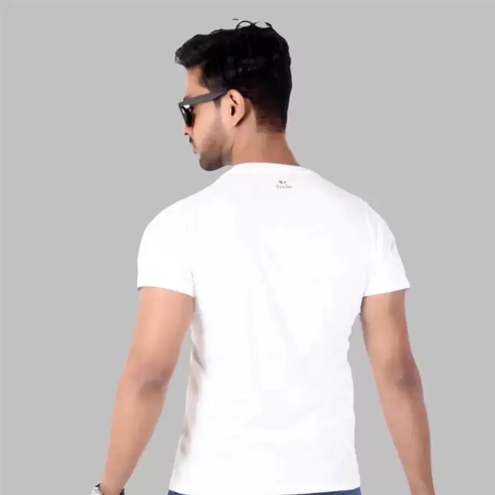 Men's Slim-Fit Eversoft Premium Cotton Short Sleeve Crewneck Tshirt,Breathable & Tag Free  Printed Tees For Men_White - Being Iban