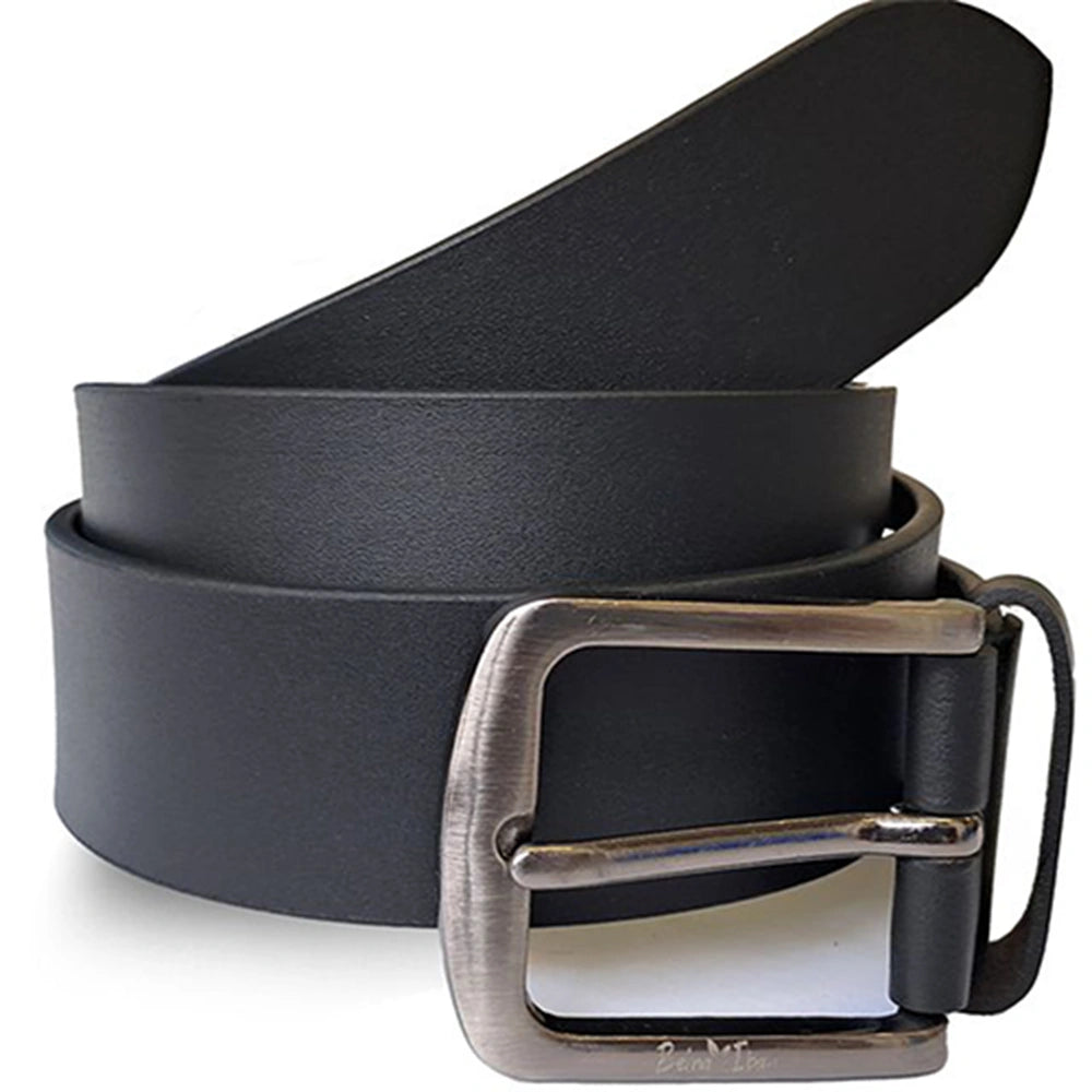 Genuine Men's Leather Belt, Full Grain Leather, Casual Jeans Leather Belts for Men,Hand Made Mens Casual Belts With Heavy Duty Metal Buckle_Light Brown_Black