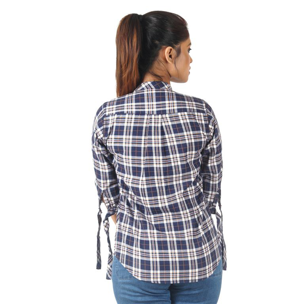 Women's Regular Fit Long Sleeve Casual Shirt Pure Cotton Check Shirt For Girl