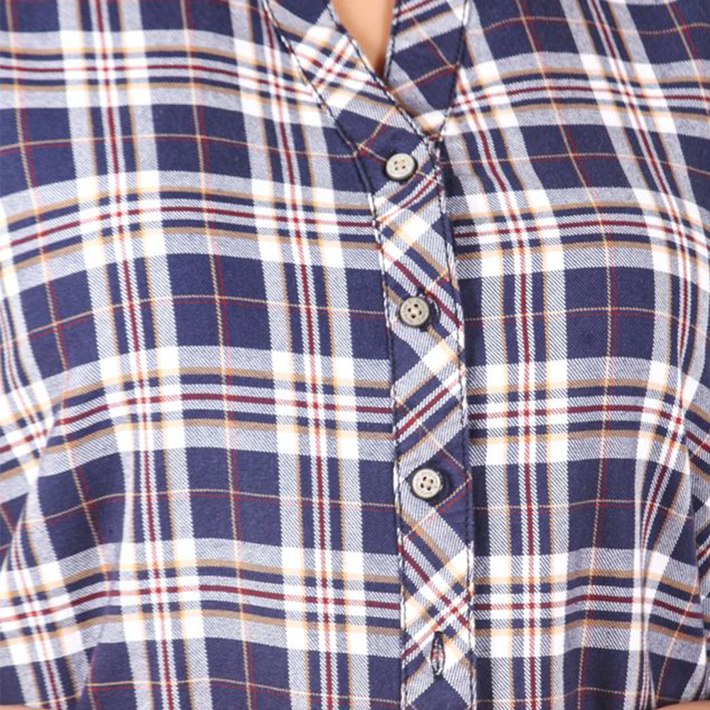 Women's Regular Fit Long Sleeve Casual Shirt Pure Cotton Check Shirt For Girl