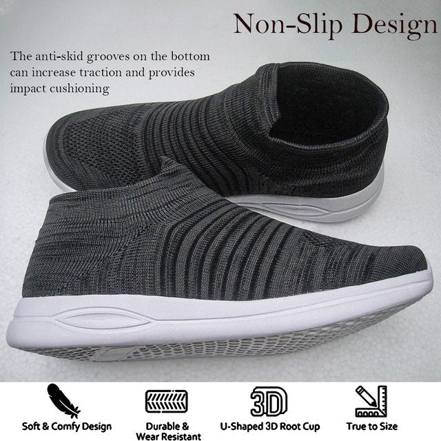 Mens Walking Shoes Lightweight Breathe Mesh Running Shoes Slip On Fashion Tennis Sneakers Comfort Gym Workout Shoe