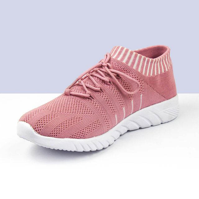 Women's Walking Shoes Lightweight Breathable Flying Woven Mesh Upper Casual Jogging Shoes Ladies Tennis Shoes Workout Footwear Non-Slip Gym Sneakers for Women_Pink