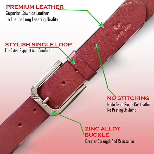 Hand Made Womens Casual Belts With Heavy Duty Metal Buckle_Caramel