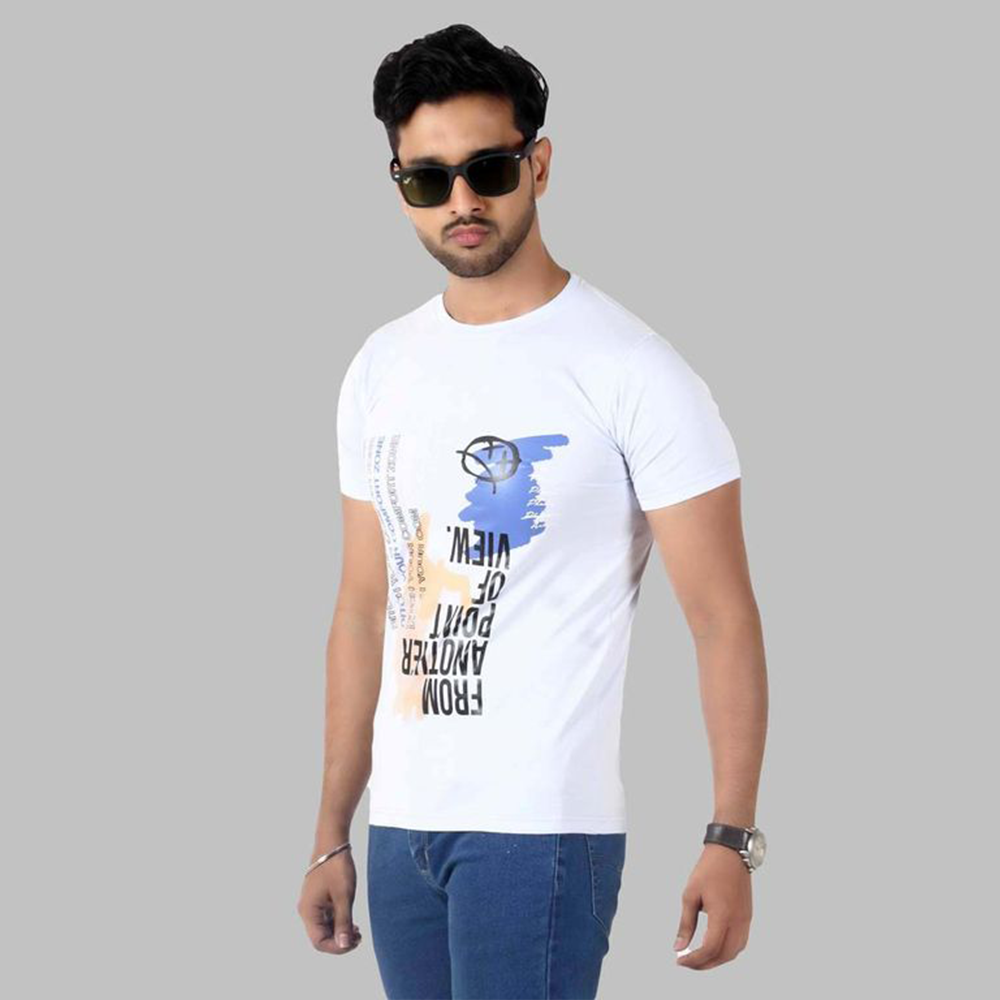 Men's Slim-Fit Eversoft Premium Cotton Short Sleeve Crewneck Tshirt,Breathable & Tag Free Graphic Text Printed Tees For Men_Light Blue - Being Iban