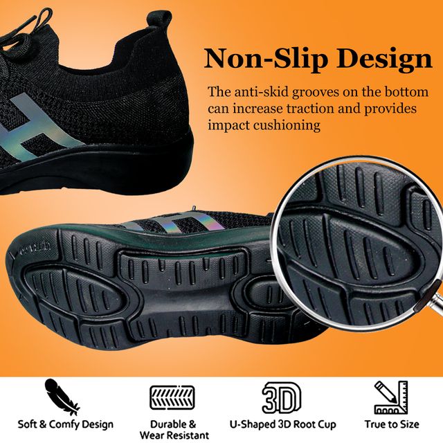 Mens Slip On Walking Shoes Non Slip Running Shoes Breathable Workout Shoes Lightweight Gym Sneakers