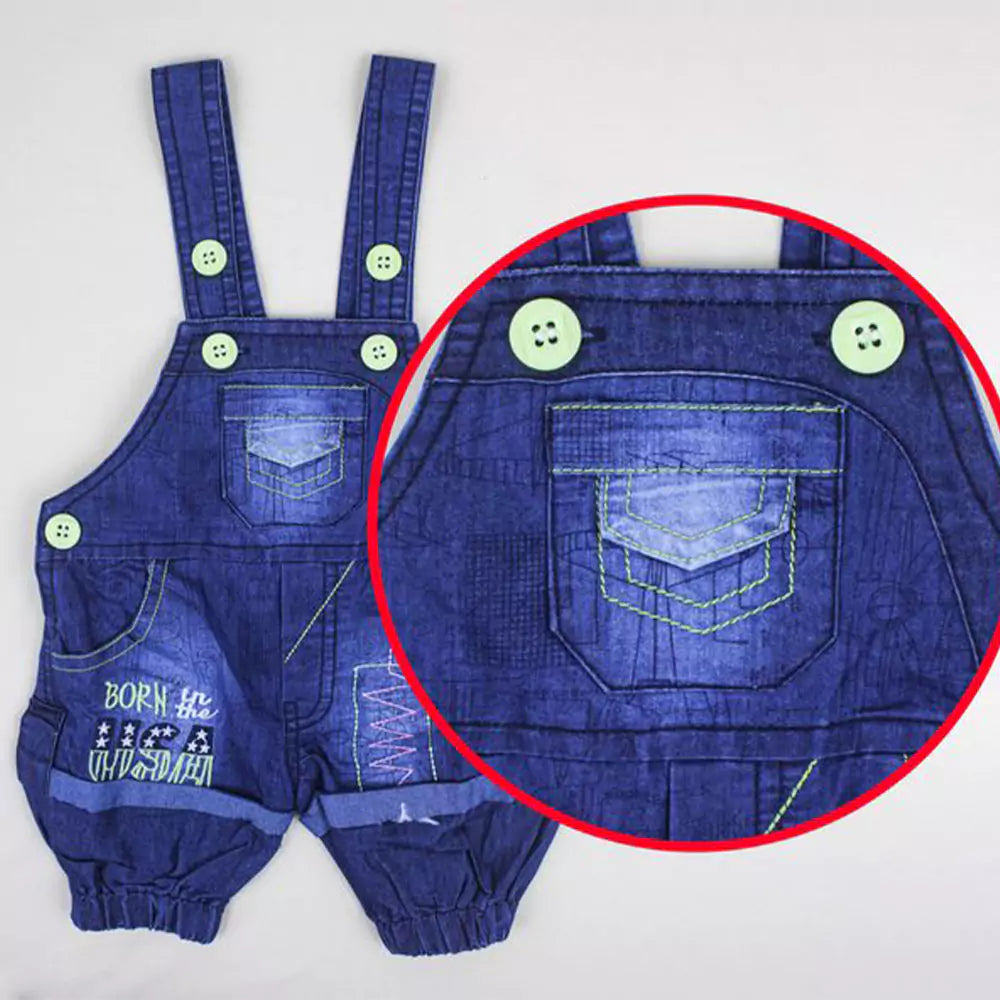 Kids Half Sleeve Denim Dungaree Dress Set with T-shirt for Baby Boys & Baby Girls