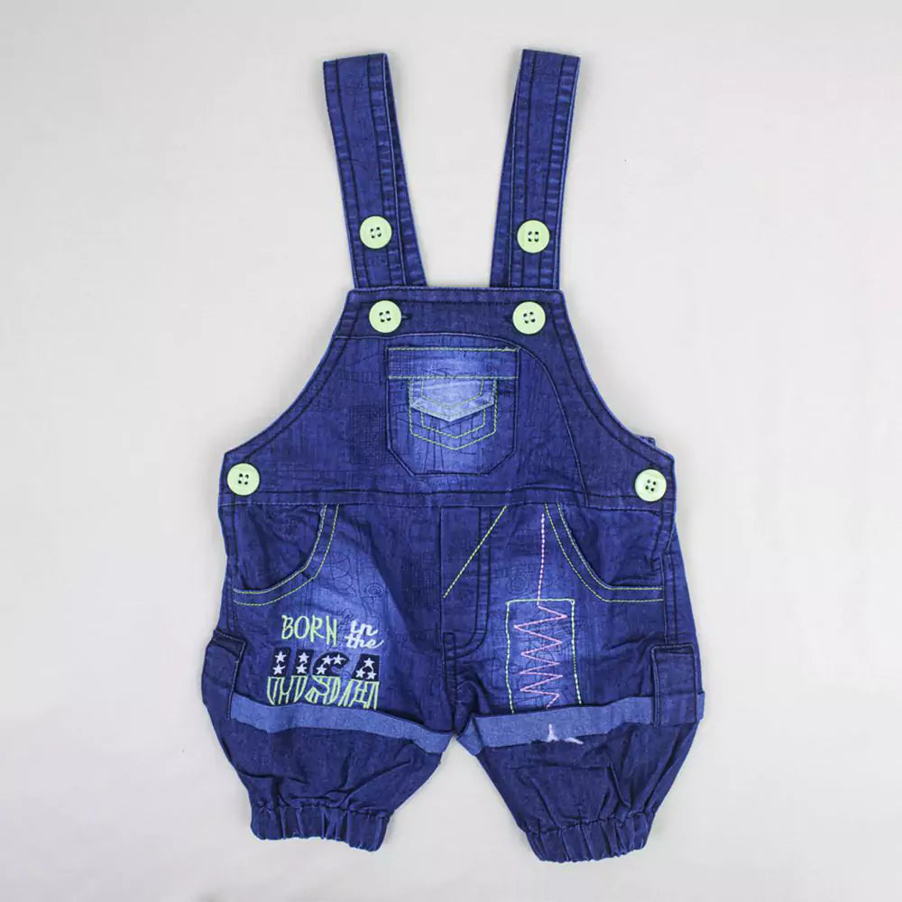 Kids Half Sleeve Denim Dungaree Dress Set with T-shirt for Baby Boys & Baby Girls