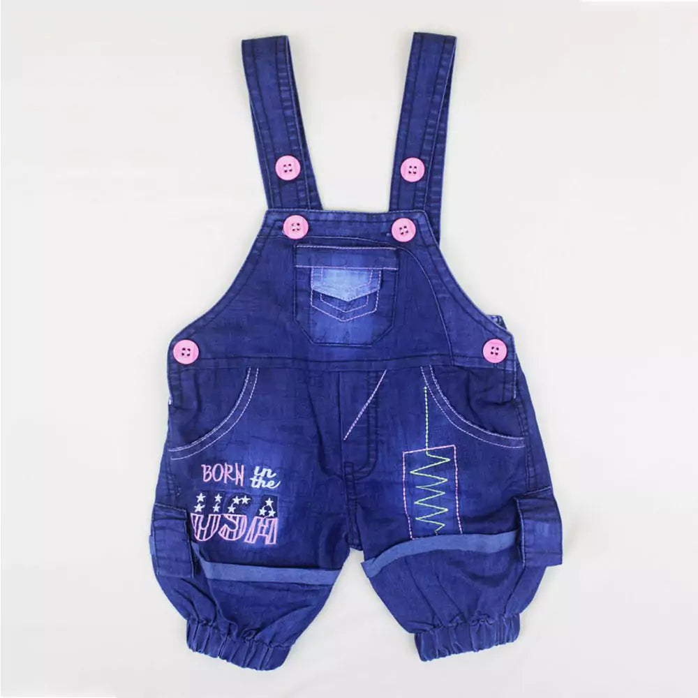 Kids Half Sleeve Denim Dungaree Dress Set with T-shirt for Baby Boys & Baby Girls