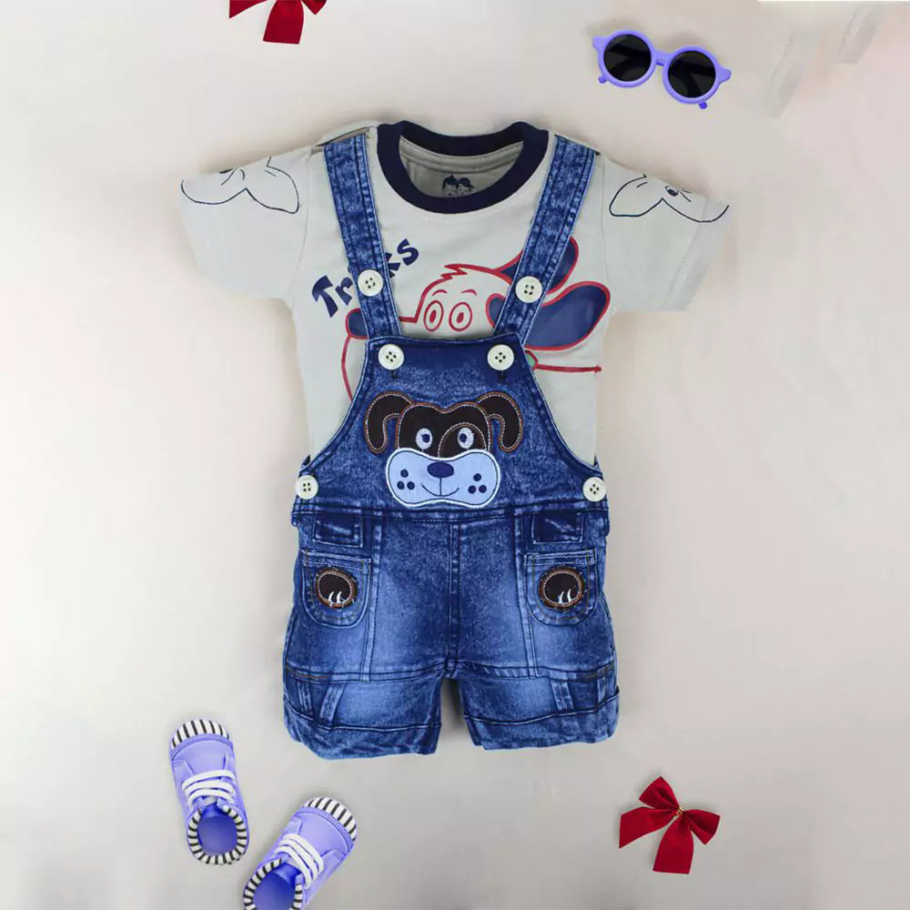 Dungaree Set for Baby Boy and Baby Girl Kids Cotton Clothing Set Baby Boy and Girl Knee Length Cotton Dangare (multi color)