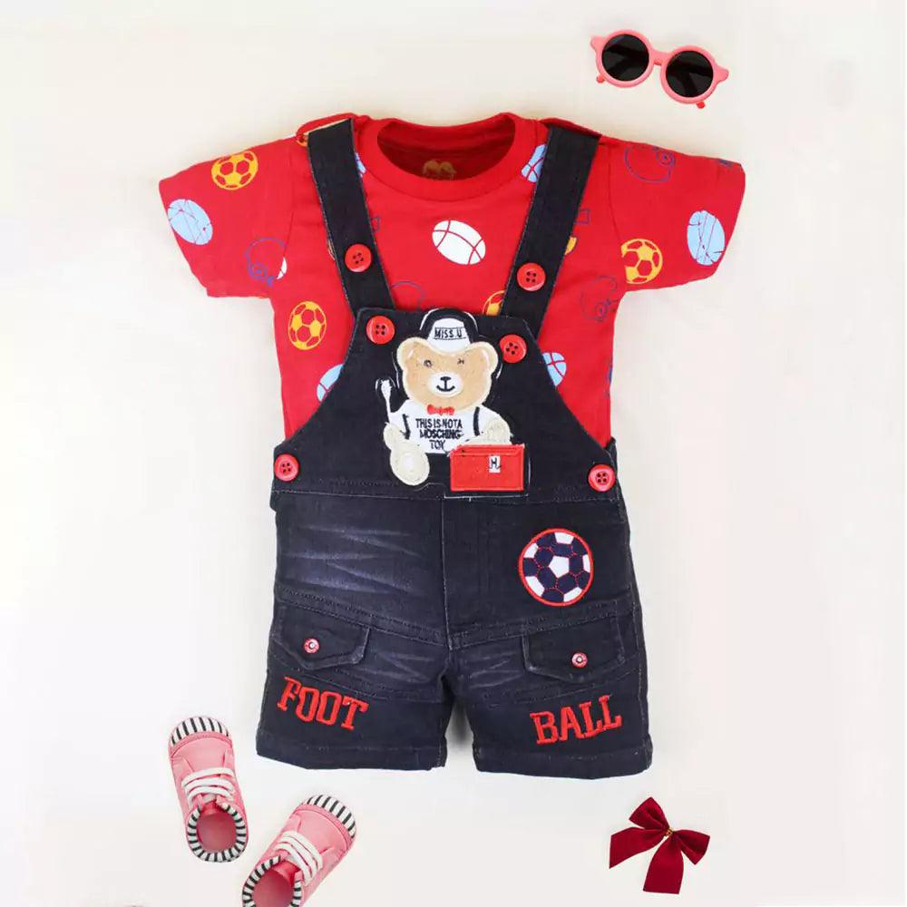 Dungaree Set for Baby Boy and Baby Girl Kids Cotton Clothing Set Baby Boy and Girl Knee Length Cotton Dangare (multi color)