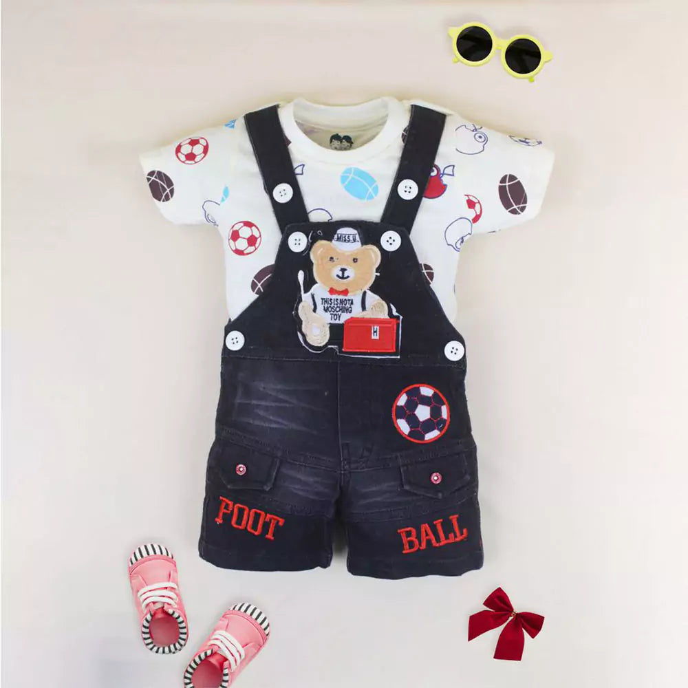 Dungaree Set for Baby Boy and Baby Girl Kids Cotton Clothing Set Baby Boy and Girl Knee Length Cotton Dangare (multi color)