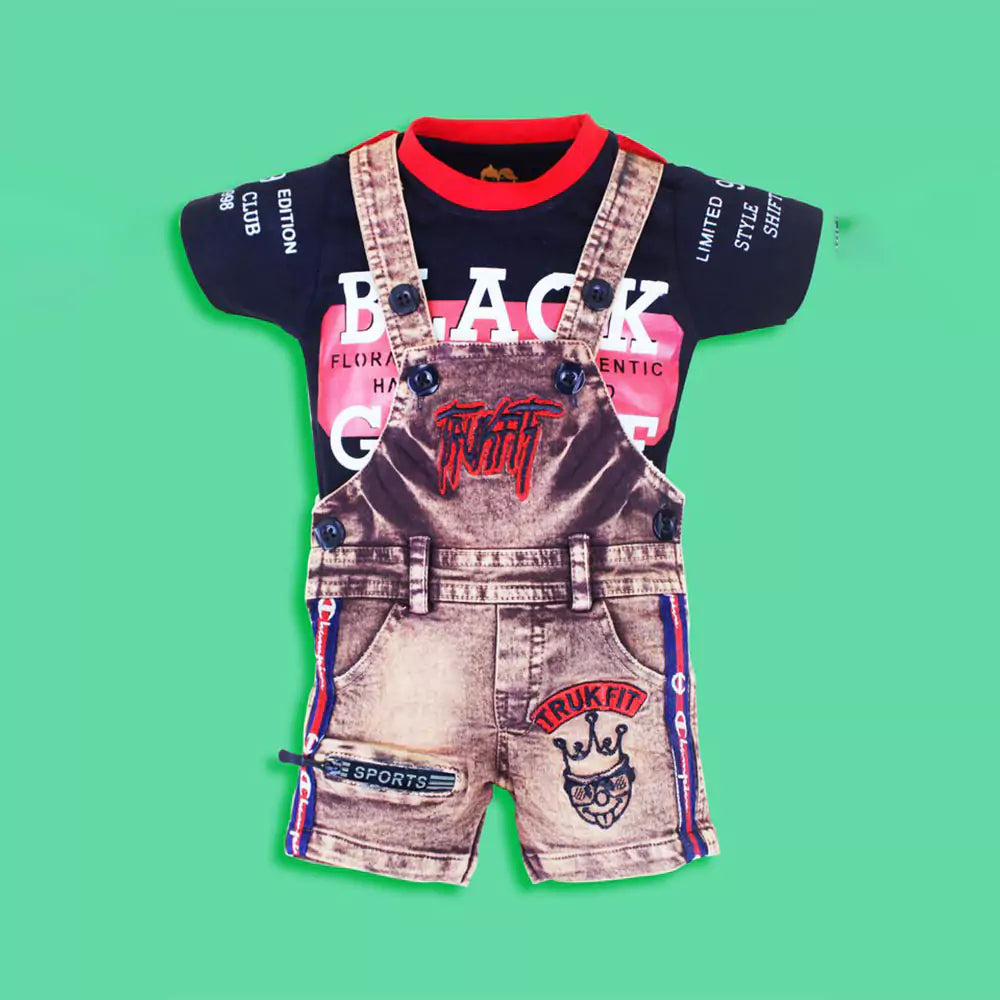 Dungaree Set for Baby Boy and Baby Girl Kids Cotton Clothing Set Baby Boy and Girl Knee Length Cotton Dangare (multi color)