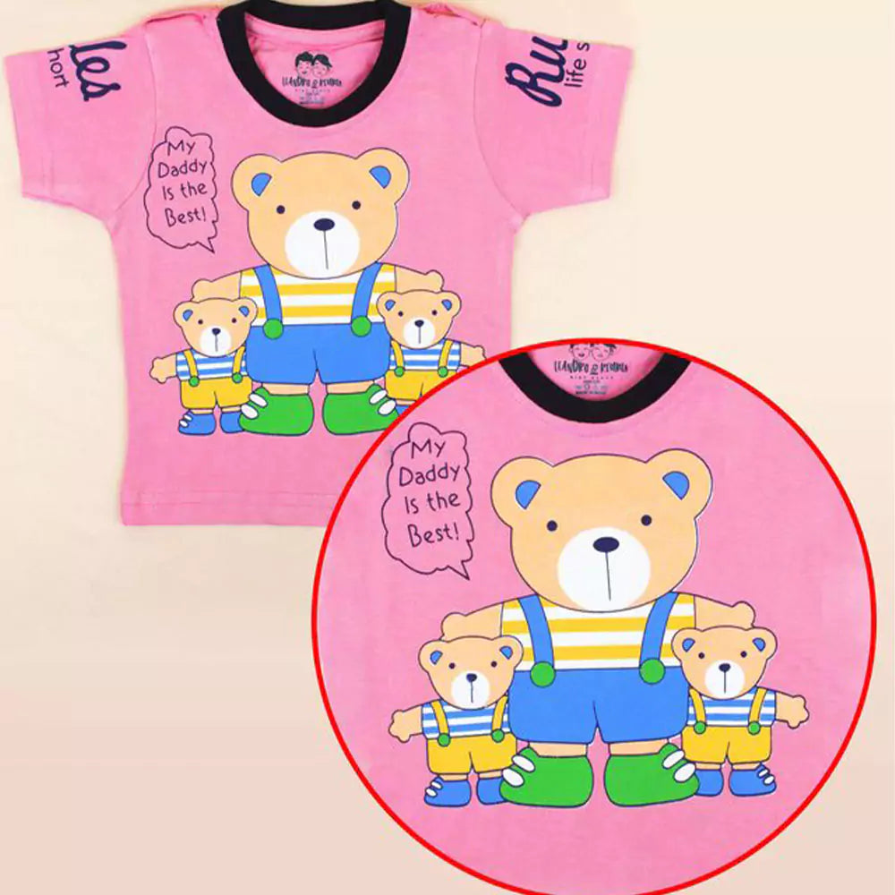 Kids Half Sleeve Denim Dungaree Dress Set with T-shirt for Baby Boys & Baby Girls 100% Cotton