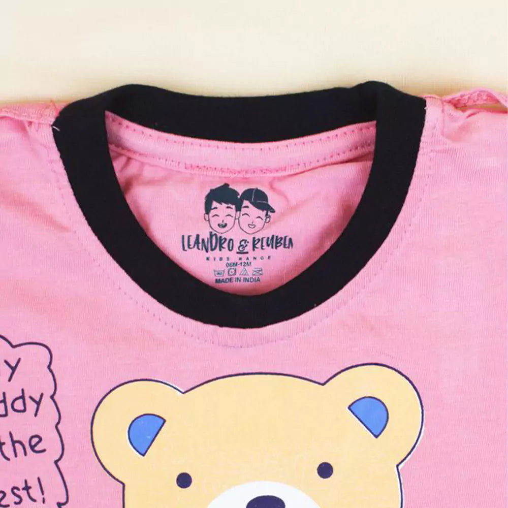 Kids Half Sleeve Denim Dungaree Dress Set with T-shirt for Baby Boys & Baby Girls 100% Cotton