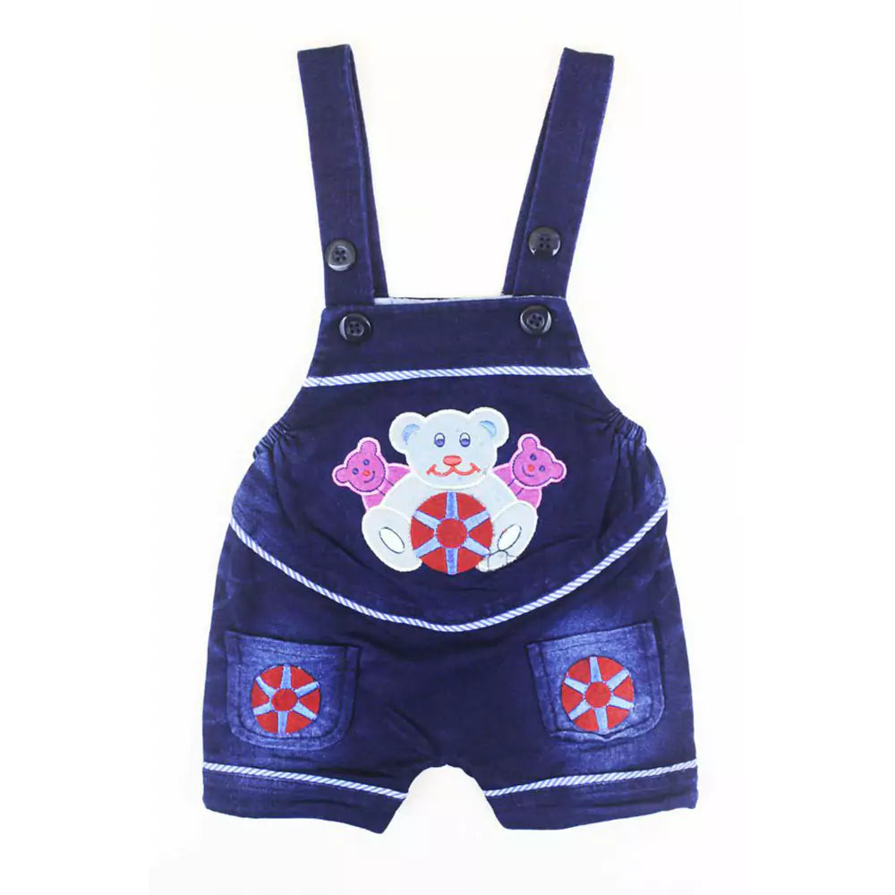 Kids Half Sleeve Denim Dungaree Dress Set with T-shirt for Baby Boys & Baby Girls 100% Cotton