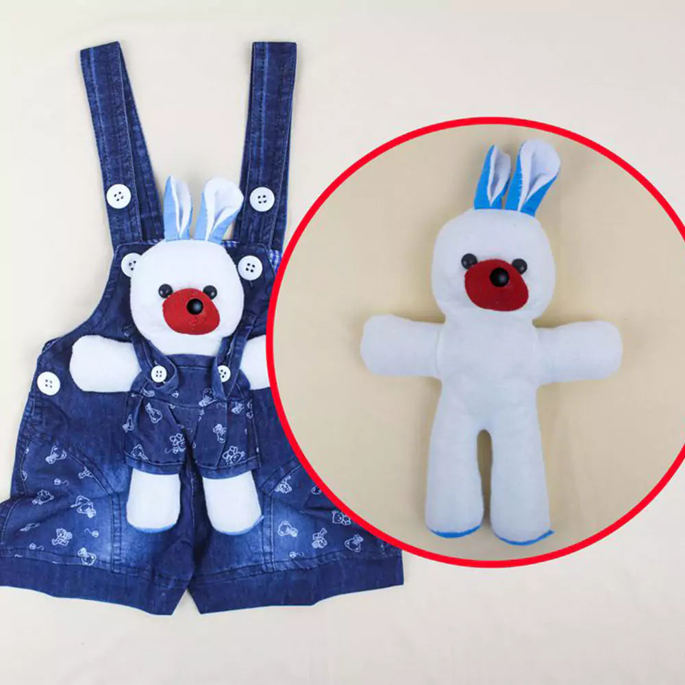 Kids Half Sleeve Denim Dungaree Dress Set with T-shirt for Baby Boys & Baby Girls 100% Cotton